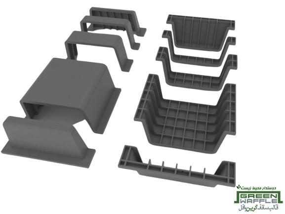 قالب سقف وافل یک طرفه و دوطرفه آکس75 ارتفاع30(مشکی)