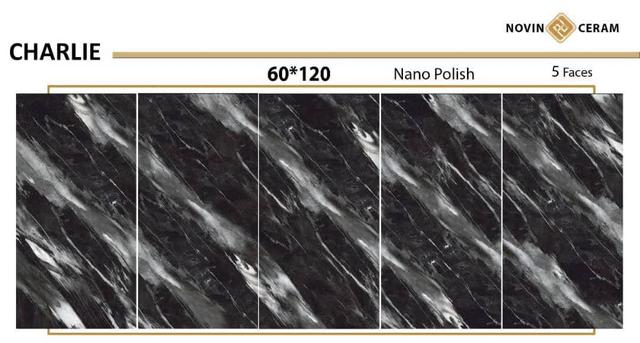 سرامیک پرسلان ۶۰×۱۲۰ چارلی نانوپولیش درجه 1 نوین سرام
