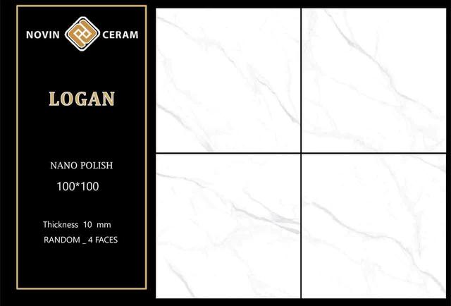 سرامیک پرسلان 100*100 لوگان نانوپولیش درجه 1 نوین سرام