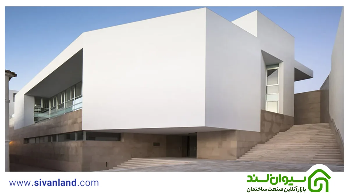 راهنمای جامع نمای سیمان سفید؛ از طراحی مدرن تا کلاسیک 5 5 اجرای نمای سیمان سفید