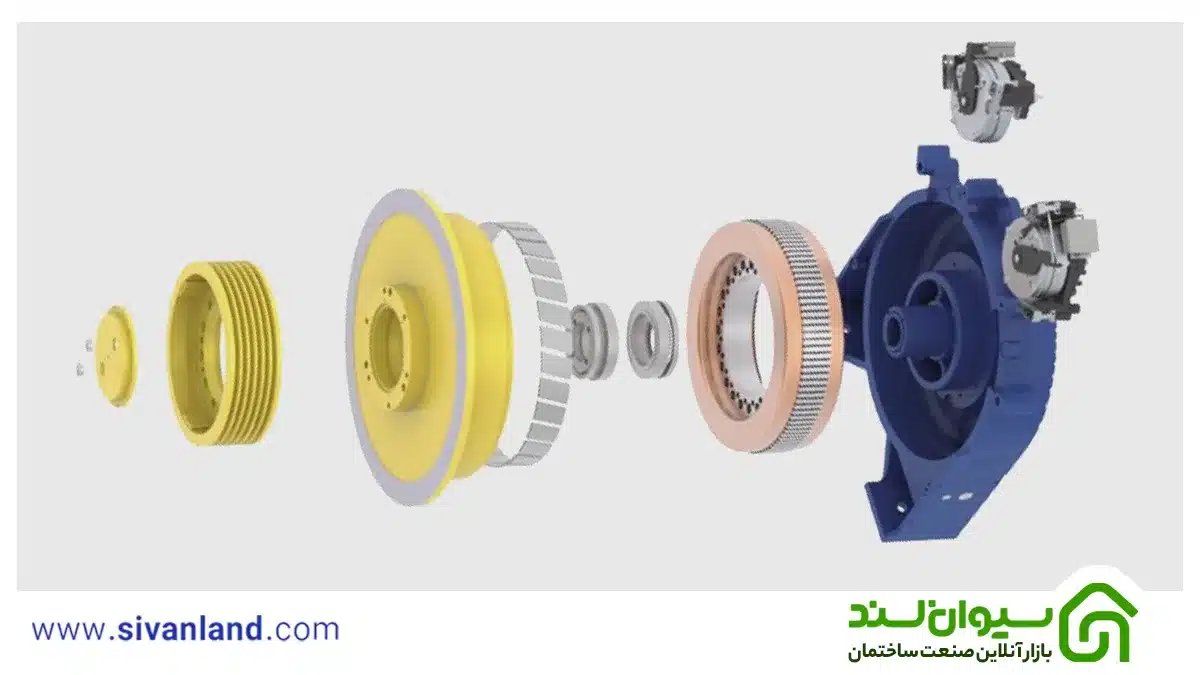 بررسی تخصصی موتور گیرلس آسانسور 3 4 اجزای موتور گیرلس