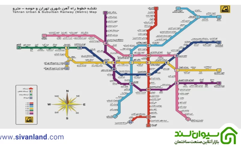 نقشه مترو تهران