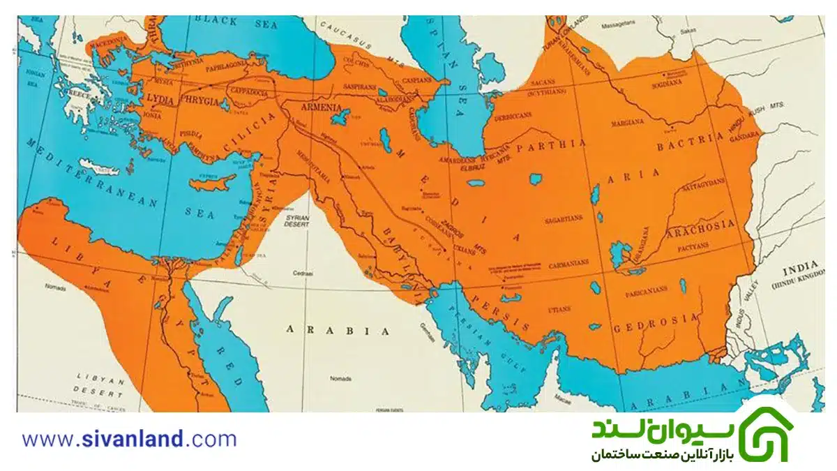 نقشه ایران در زمان هخامنشیان