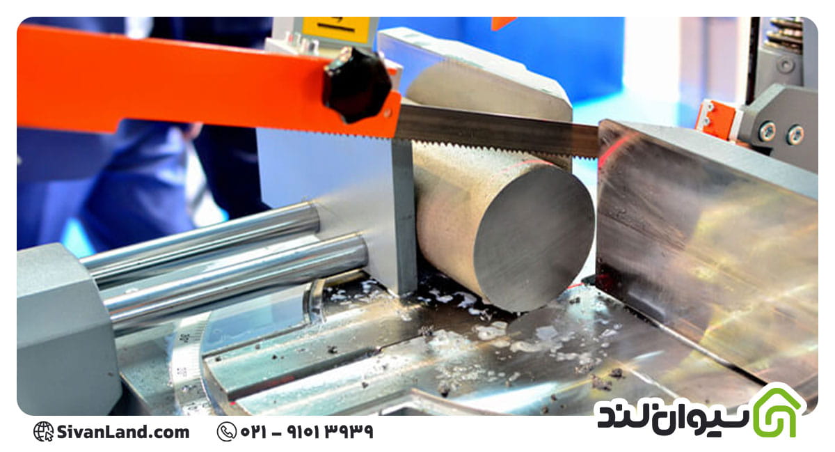 برش میلگرد با اره نواری