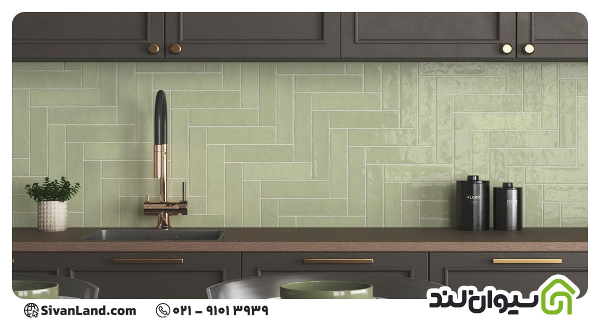 کاشی بین کابینتی جدید سبز