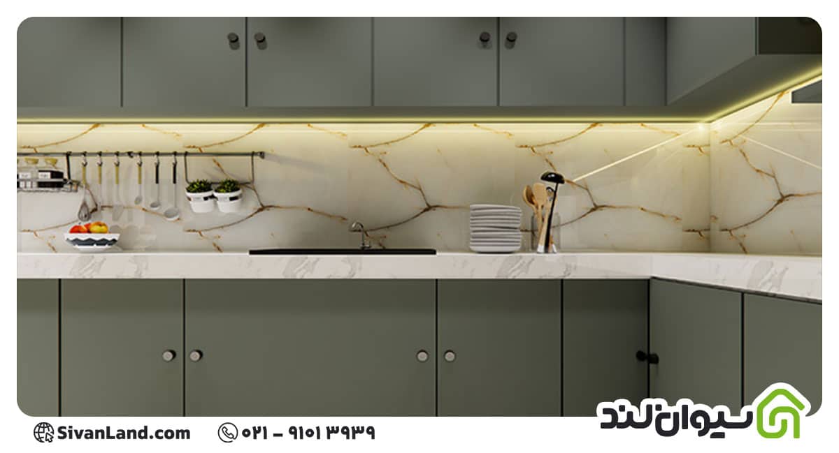 کاشی بین کابینتی جدید طرح سنگ