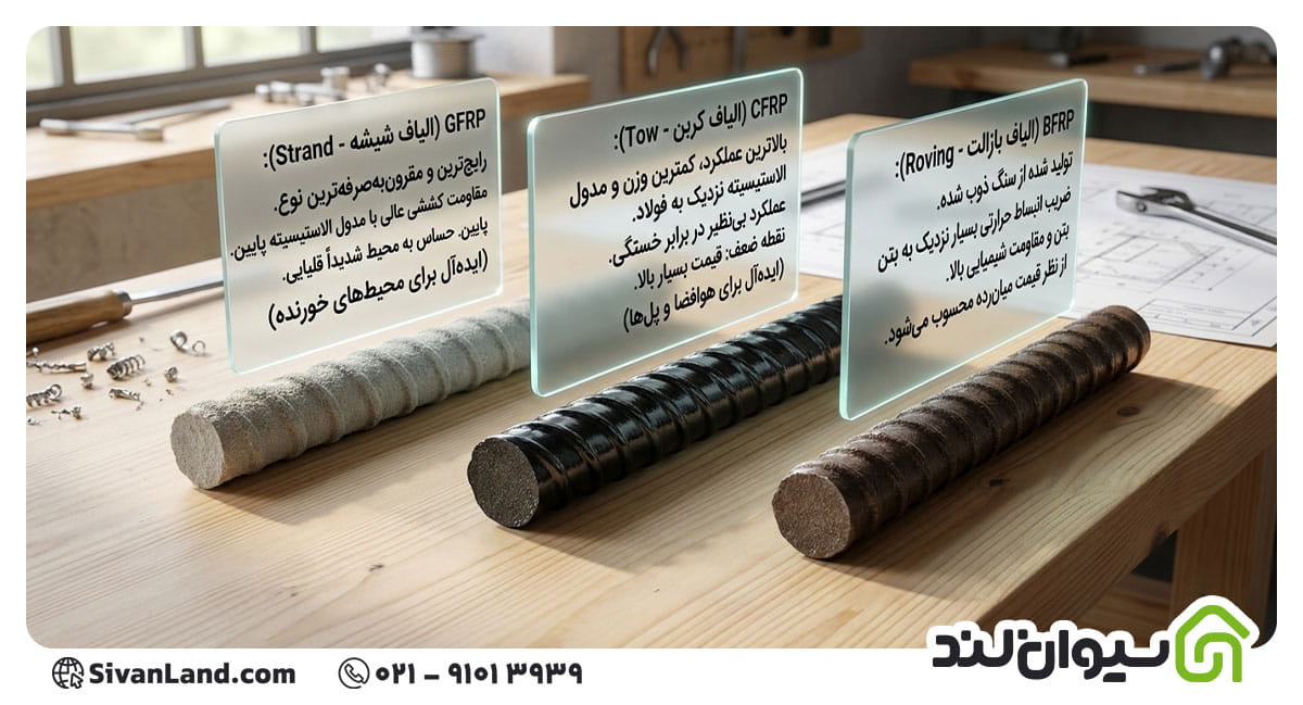 انواع میلگرد کامپوزیت (FRP)