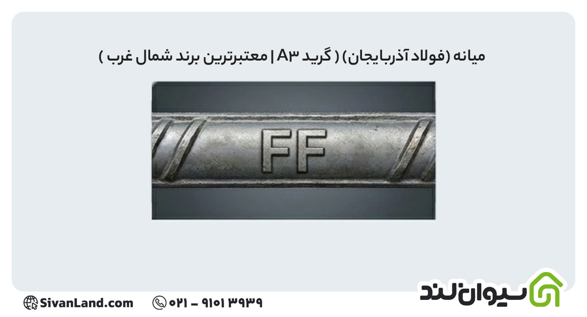 علامت اختصاری میلگرد میانه (فولاد آذربایجان)