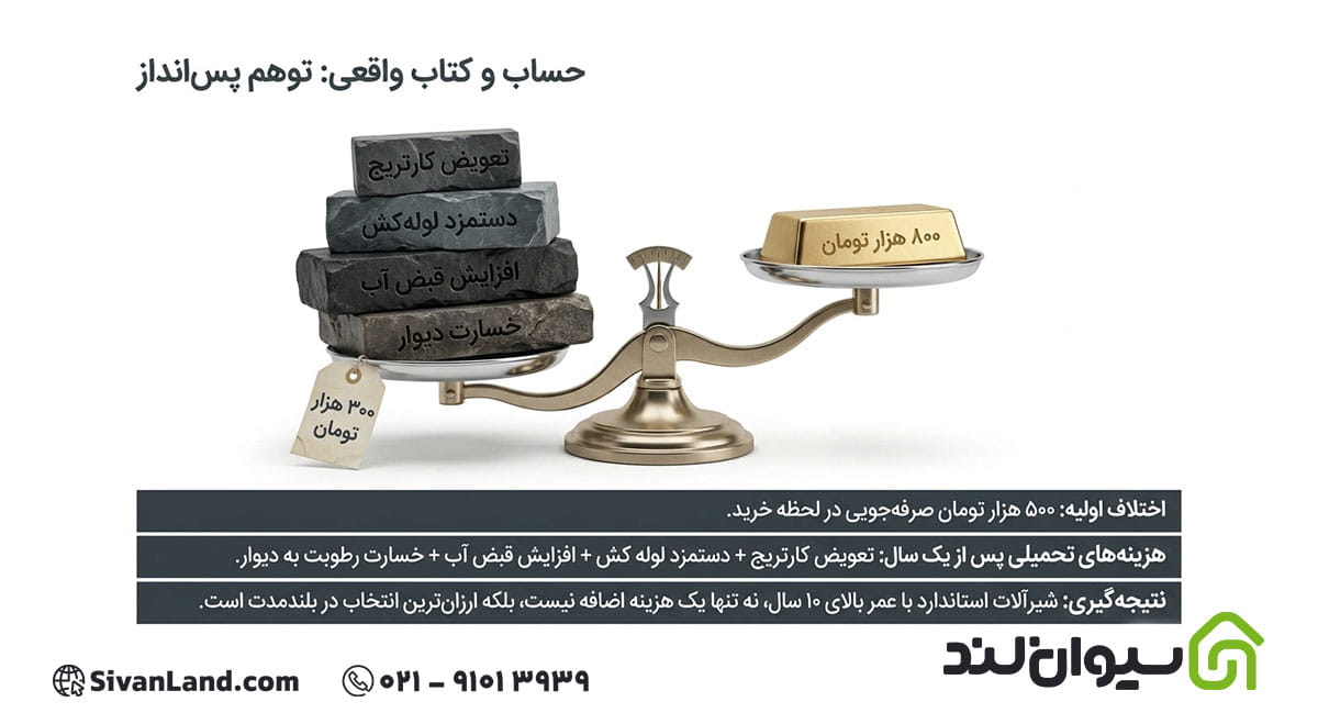 ویژگی های شیرآلات استاندارد | تفاوت شیرآلات استاندارد و غیر استاندارد در چیست؟ 4 4 هزینههای پنهان شیرآلات غیر استاندارد