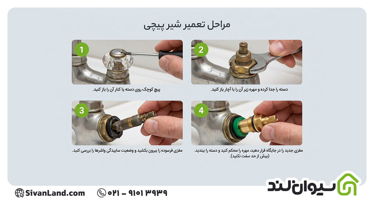 تعمیر هرز شدن شیر آب پیچی