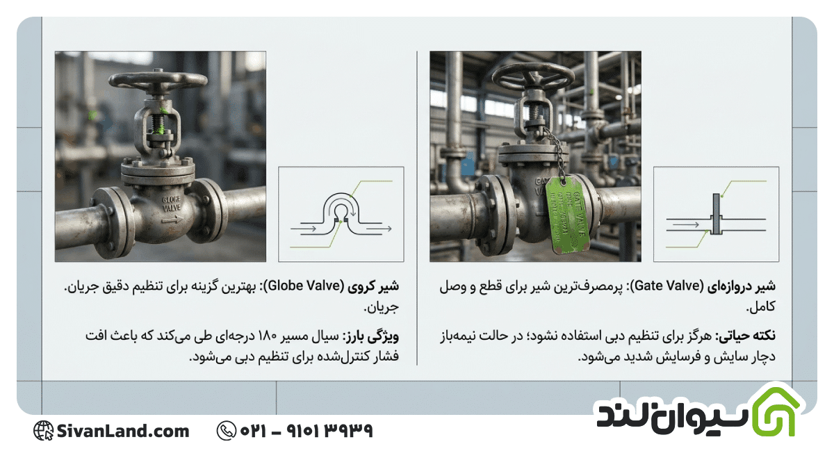 معرفی کامل انواع شیرآلات صنعتی+ بررسی کاربرد آنها 2 2 انواع شیرآلات صنعتی بر اساس نوع مجرابند