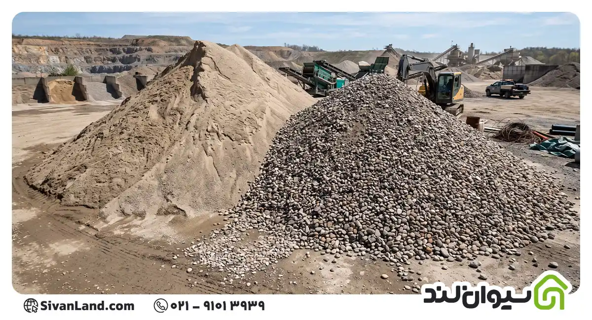 مصالح ساختمانی چیست؟ لیست کامل انواع مصالح ساختمانی؛ کاربردها و ویژگیهای هریک 59 59 شن و ماسه