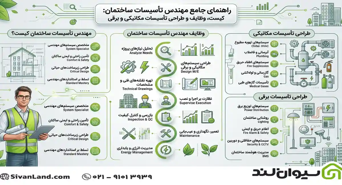 مهندس تاسیسات ساختمان کیست؟ وظایف و نقش مهندس تاسیسات در ساختمان 1 1 مهندس تاسیسات ساختمان کیست